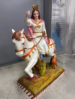 Religious Saint on Horseback Statue