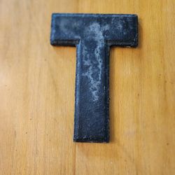 Home / Outdoor Decor - Monogram Letter "T" - Black Metal Letter "T"