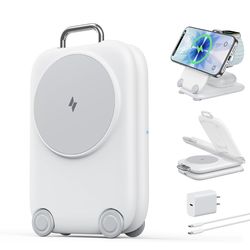 Fast Magnetic Wireless Charging Station for Apple Devices, PaktVault 3 in 1 MagSafe Charger Stand for iPhone 17 16 15 14 13 12 Pro Max Plus Air, Apple