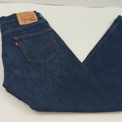 Levis 505 Mens 30x30 Blue Jeans Dark Wash 99% Cotton