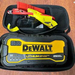 DEWALT 2500 Peak Amp Lithium Jump Starter with USB Power Bank and Carrying Case