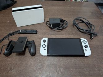 Nintendo Switch OLED Model White - Complete Set w/ Dock & Charger