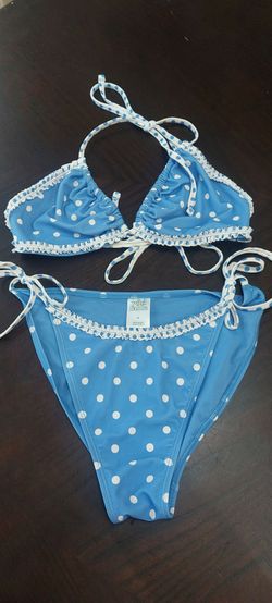 Wild Fable Blue and White Polka Dot Bikini Set