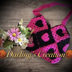 Crochet Handmade Granny Square Bag