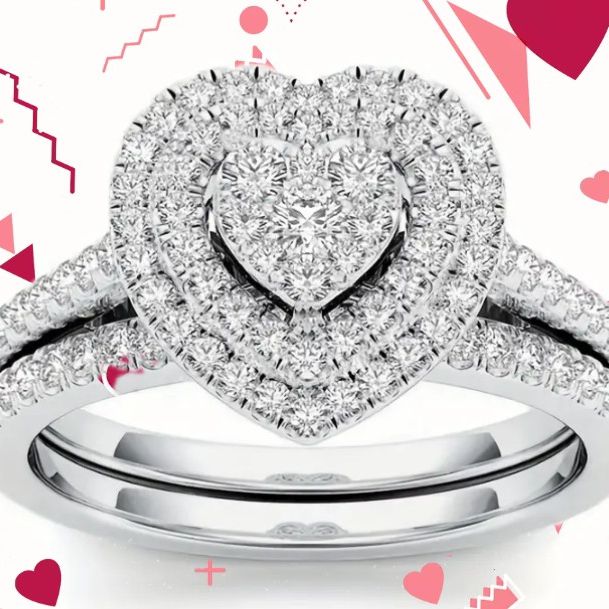 Stainless Steel Engagement/ Wedding Ring Set