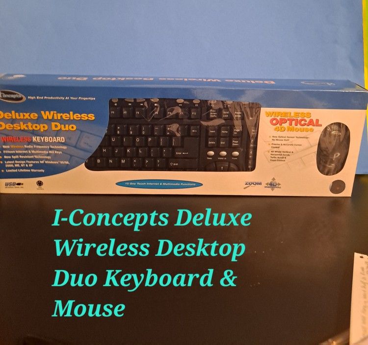 I-Concepts Deluxe Wireless Desktop Duo Keyboard & Mouse-$20.00