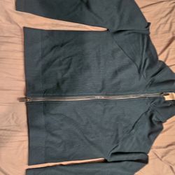 Fabletics Green Ribbed Crop Zip Up