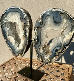 Agate Butterfly Wings on Stand