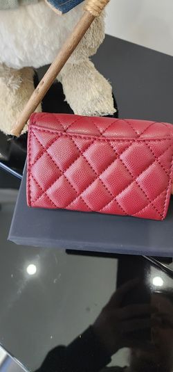 Womens 100 % Genuine Caviar Leather Luxury Small Wallet