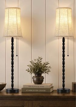 Buffet Lamps Set of 2 - 28" Tall Lamp Table Lamps for Living Room, Black