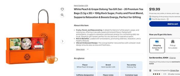 Tea. $3.00 each