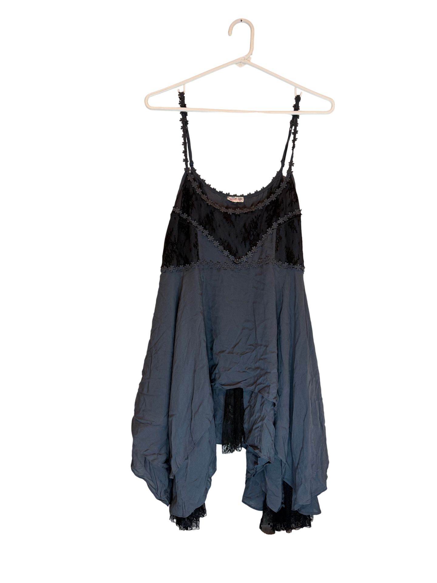 Free People Intimately Slip Dress SP Gray Pieced Lace ASO TV Elena Gilbert Y2K