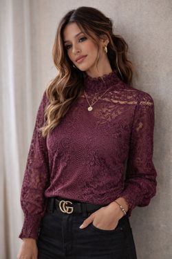 Bordeaux Belle Lace Blouse