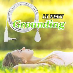 Grounding Cord, Replacement Grounding Cable Accessories for Grounding Sheets. Fits All Popular Brands White, 15 Feet


