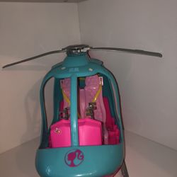 Mattel Barbie Dream House Adventures Helicopter Pink & Blue With Silvery Accents 