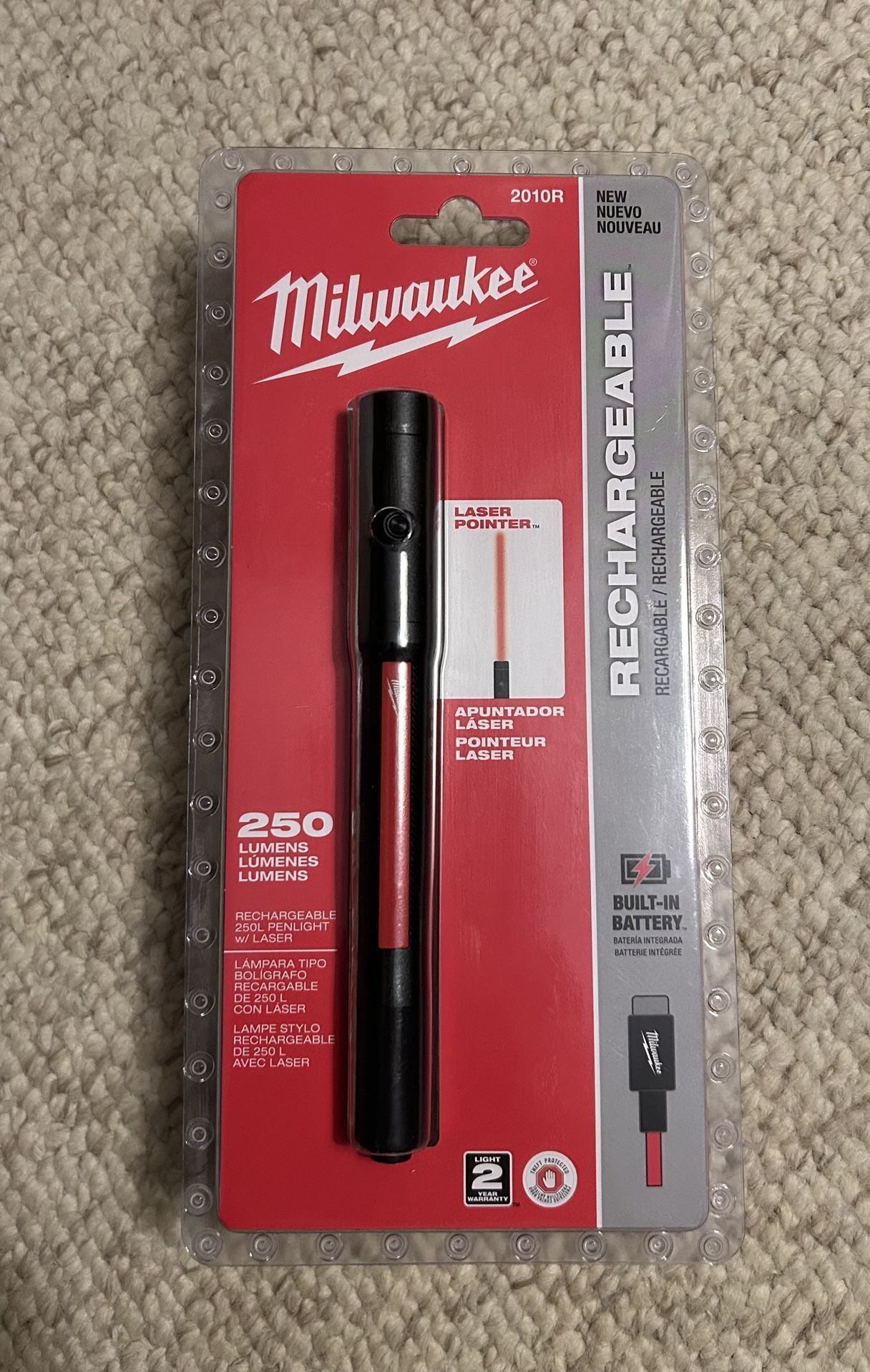 Milwaukee 2010R. Flashlight With Laser Pointer.