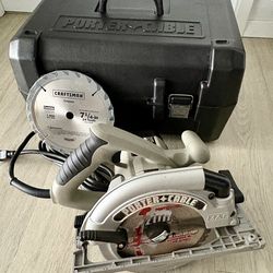 Porter Cable 7-1/4" Corded Circular Saw with 2 Blades, Case & Manual