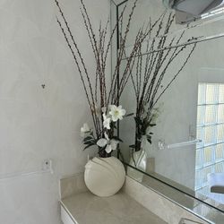 White Vase With Pussy Willows