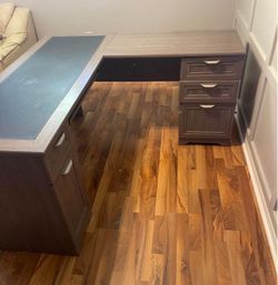 L-Shaped Executive Desk with Drawers