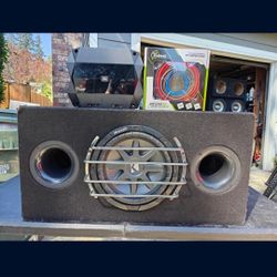 Kicker Comp VR 10" Sub In Big Ported Box With Amp Abs Wiring 