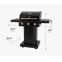 Kenmore 3-Burner Outdoor BBQ Grill | Liquid Propane Barbecue Gas Grill with Folding Sides, 