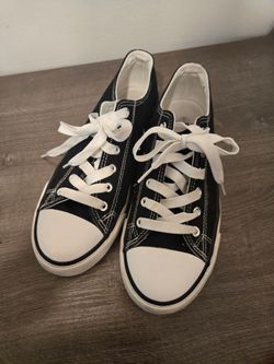 Black Canvas Low-Top Sneakers