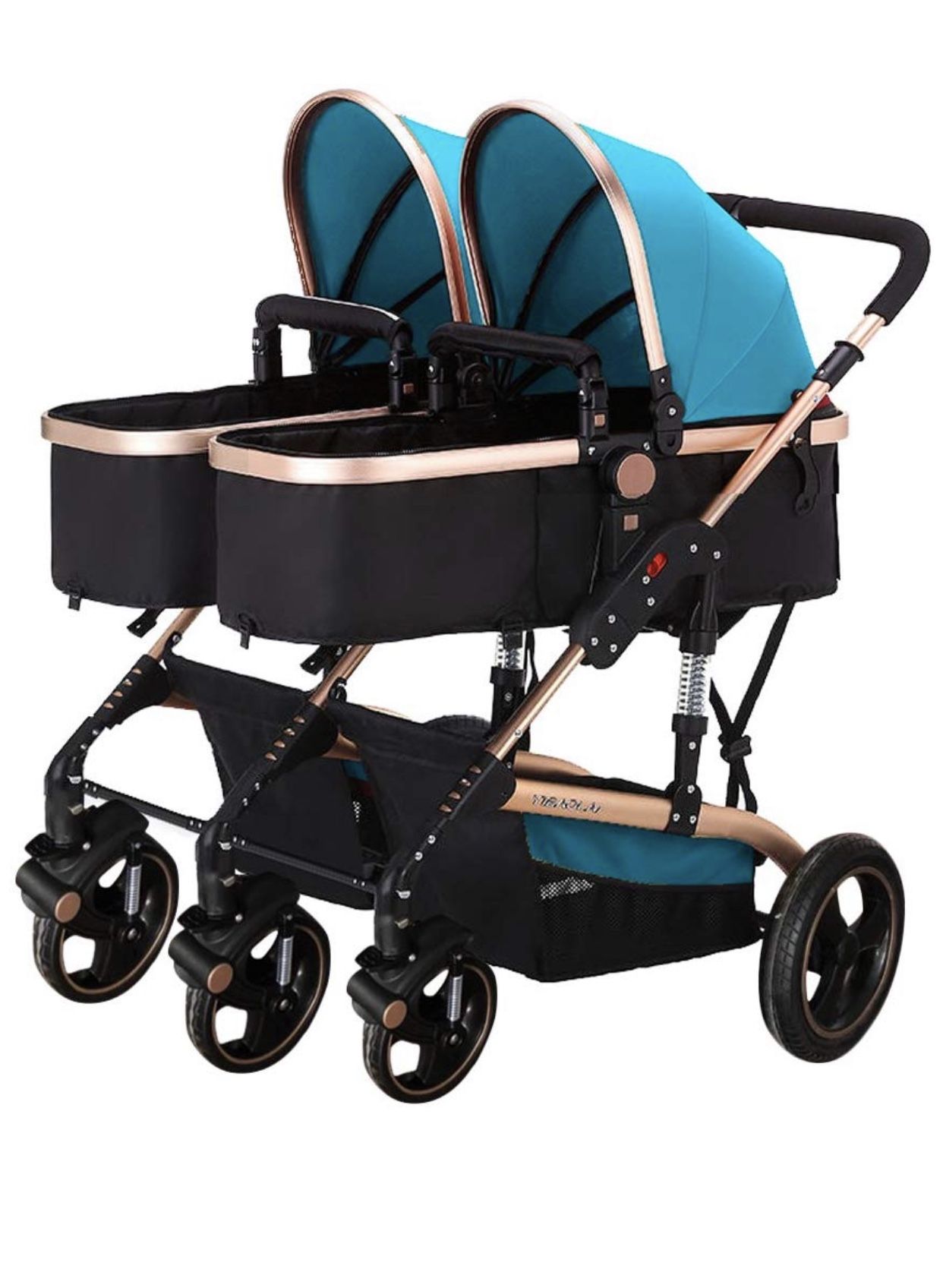 New Frjjthchy Yibaolai Ultralight Double Stroller Baby Twins Stroller Bassinet with Awning (Blue) SUMMERLIN