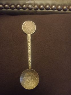 Vintage Aztec Spoon Hecho En Mexico