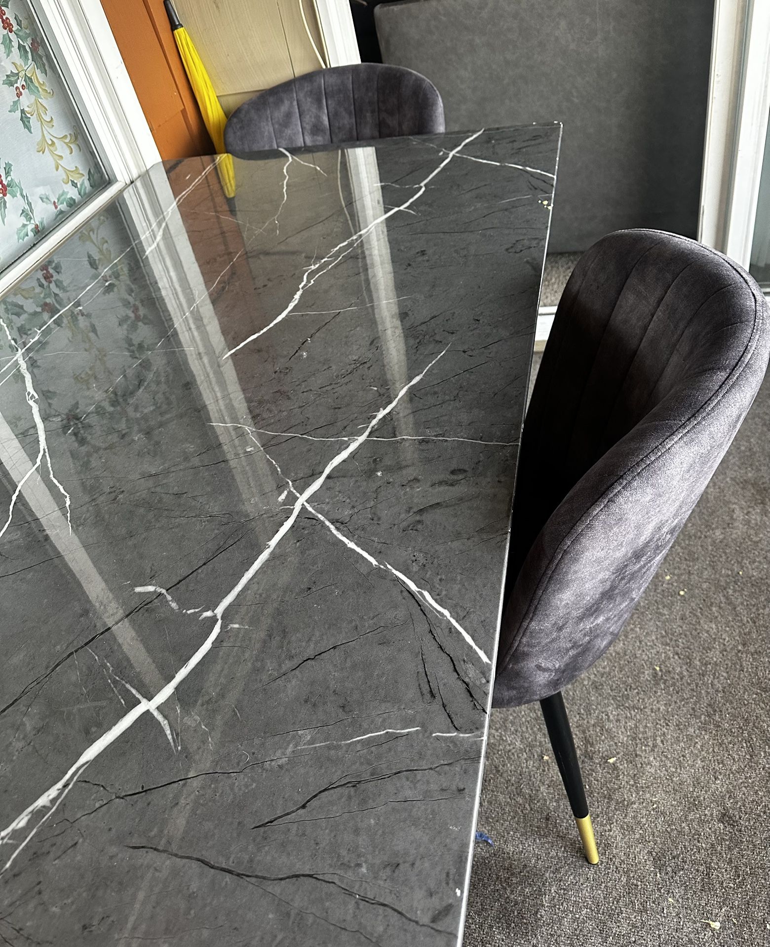 Marble Table 4 Piece Set