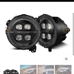 18-24 Jeep Wrangler JL/Gladiator JT NOVA-Series LED Projector Headlights Alpha-black
