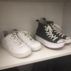 Air Force 1s And Converse Hike Canvas