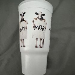Chick-fil-A White Advertising Cup with Cow Design Collectible