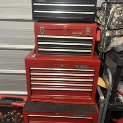 Assorted Tool Boxes  With Tools 