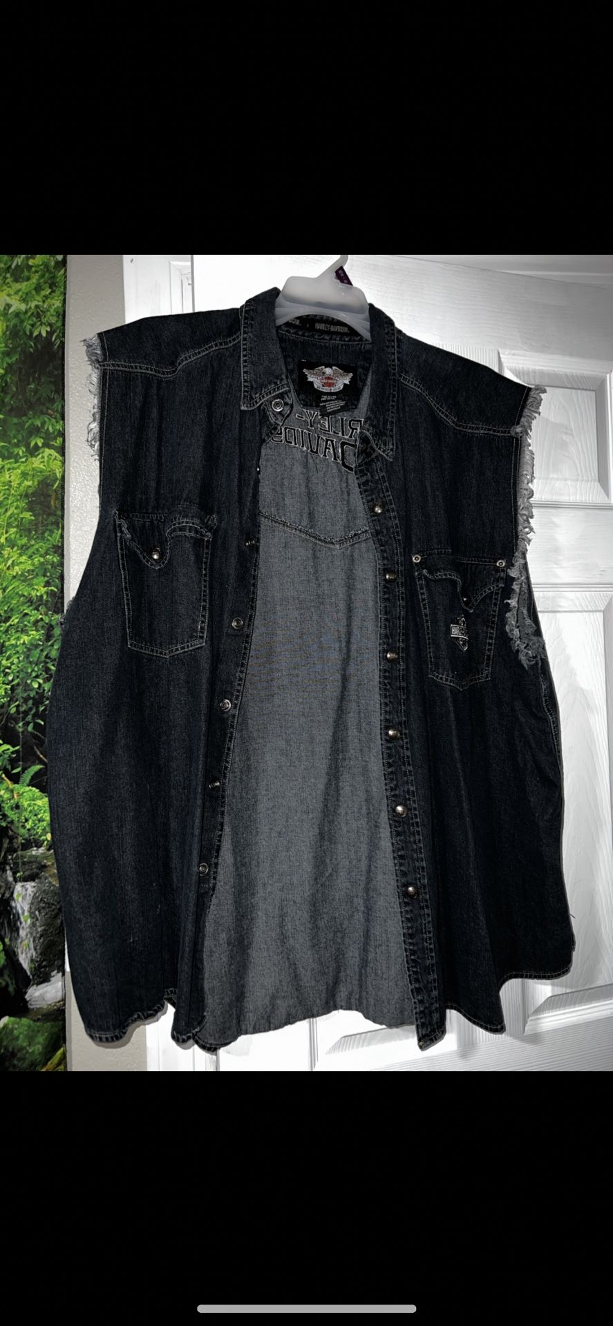 HARLEY-DAVIDSON MOTORCYCLE BIKER DENIM VEST