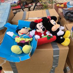 Mickey Mouse and Minnie dolls boxes a lot of boxes