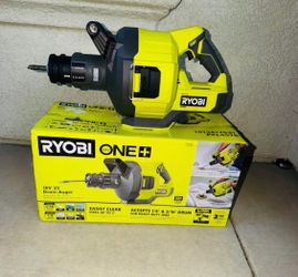 RYOBI ONE+ 18V Drain Auger with 35 ft Cable, LED Light, Auto Feed/Retract, Cable Lock, Enclosed Drum