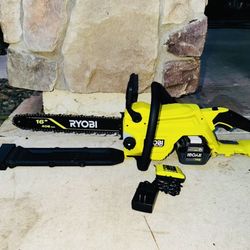 RYOBI 40V HP Brushless 16 in. Battery Chainsaw + 4AH Battery & Charged new !!!