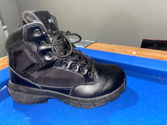 Interceptor Guard Zippered Ankle High Work Boots, Slip Resistant, Black