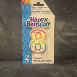 New Happy Birthday Number 8 Cake Party Candle And Decoration