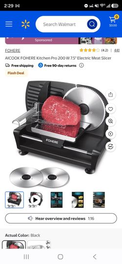 AICOOK FOHERE Kitchen Pro 200 W 7.5" Electric Meat Slicer