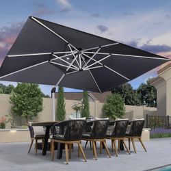 PURPLE LEAF 10' X 13' Patio Umbrella Outdoor Rectangle Umbrella Large Cantilever Umbrella Windproof Offset Umbrella Heavy Duty Sun Umbrella for Garden