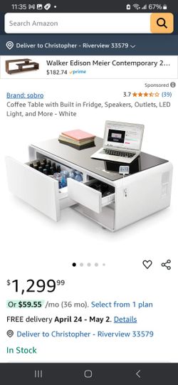 Sobro Smart Coffee Table With A Built-in Fridge And Bluetooth