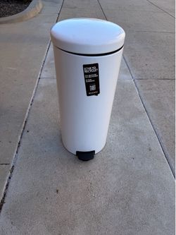 White Mid-Size Trash Can
