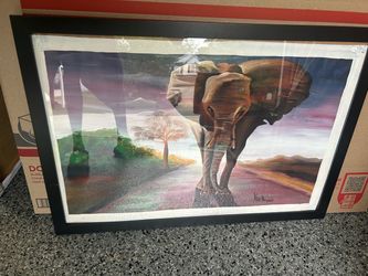 Framed elephant picture