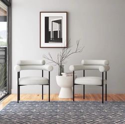 Pair of Modern Boucle Barrel Back Armchairs