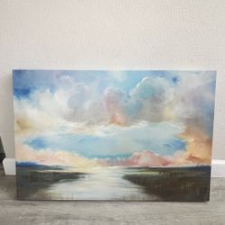 Beautiful abstract clouds & sunset over water.  Very calming colors
