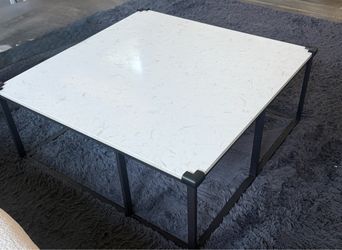 Coffee Marble Table   Large Modern 39" Square White Marble Coffee Table –