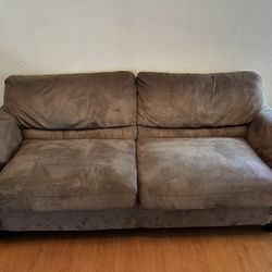 Brown Suede Couch 