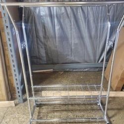Potable Chrome Clothing Rack with Wheels(New In A Box)