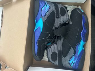 Air Jordan 8 Retro Aqua Black Blue Purple - Size 8.5
